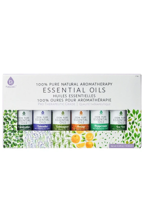 Pursonic Aromathrapy Essential Oils 6x10ML