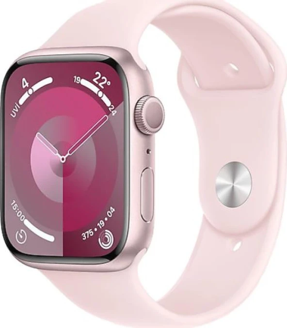 Apple Watch Series 9 GPS 45mm PEMBE Alüminyum Kasa ve Spor Kordon Akıllı Saat  KUTUSU AÇIK SIFIR