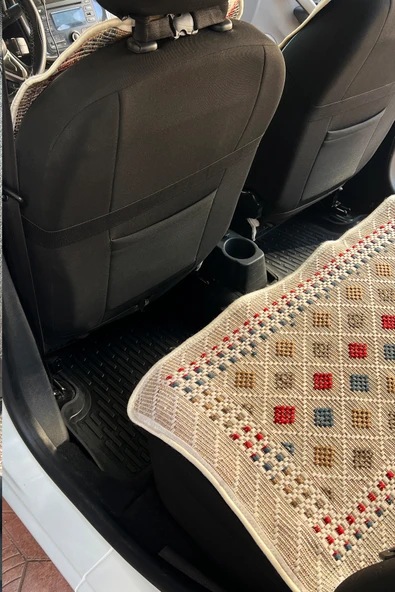 Oto Koltuk Kılıf Kilim 3 Parça Set Terletmez Jüt İplik Dokuma Universal - 4