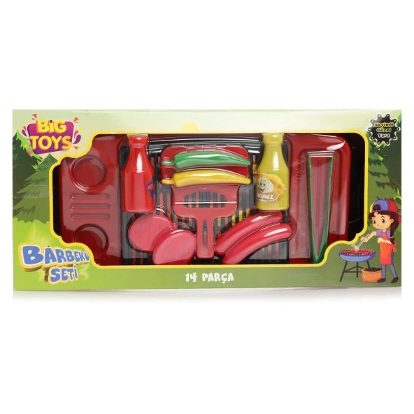Asya Oyuncak Kutu Barbekü Seti SMK013,Küçük Aşçılar İçin 14 Parça Oyuncak Set - 4