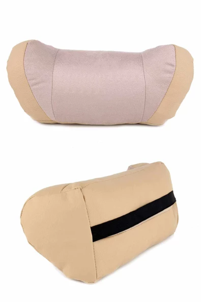 Araç Koltuk Başlık Yastığı 5D Bej Renk 2li