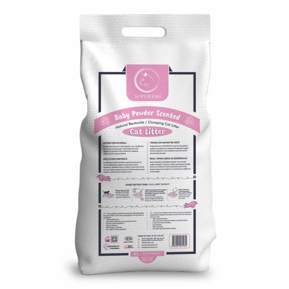 SOPHRESH BS250 Bebek Pudrası  5 Lt Kedi Kumu / Cat Litter - 2