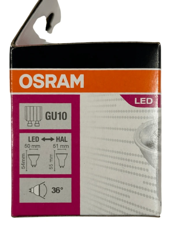 Osram Par16 4.5W (50W) 6500K (Beyaz Işık) GU10 Duylu Led Spot (8 Adet) - Resim 3