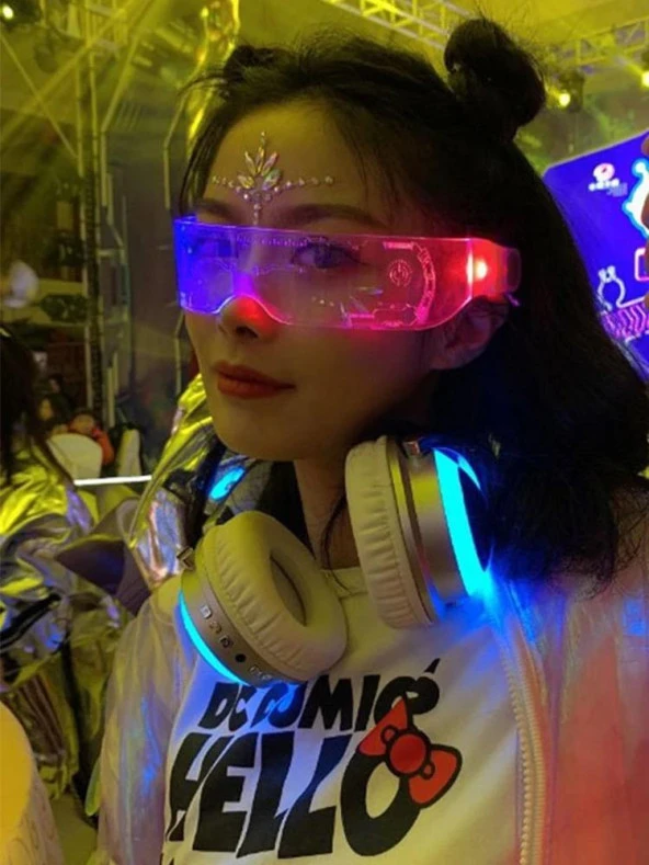 Renk Değiştiren Led Işıklı Eğlence Parti Gözlüğü - 2