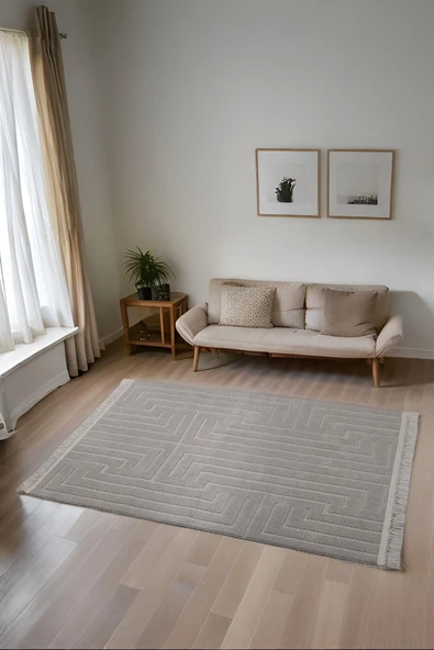 Bergama Desenli Dekoratif Dokuma Halı Salon Yatak Odası ve Koridor Halısı 9800B - 6