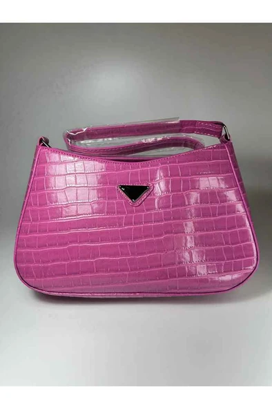 Bagorama PRAD Kadın Suni Deri Desenli Baget Omuz Çantası - 7