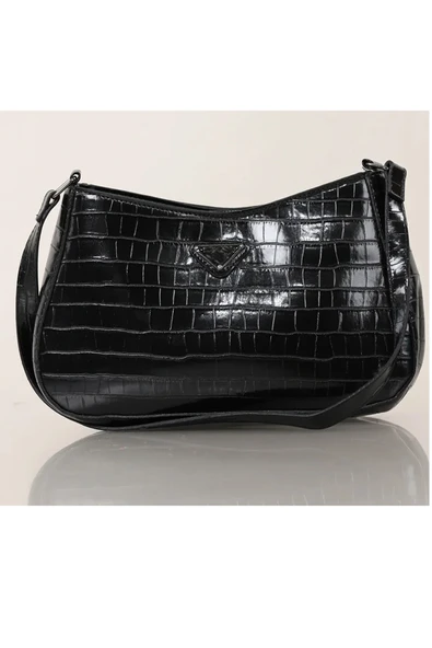 Bagorama PRAD Kadın Suni Deri Desenli Baget Omuz Çantası - 6