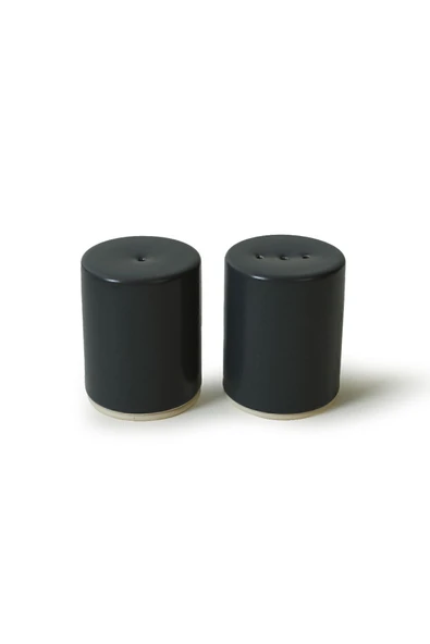 Keramika Koyu Gri Stackable Tuzluk / Biberlik 6 Cm - 2