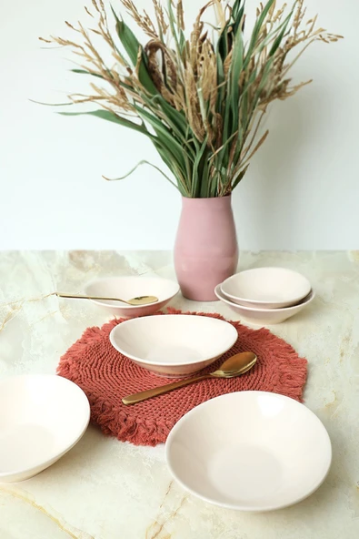 Keramika Krem Stella Kase 18 cm 6 Adet 030 - 2