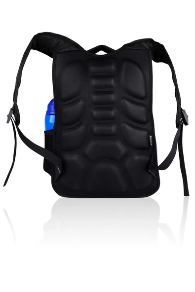 Üç Gözlü İçi Astarlı Pedli Okul Çantası Ortaokul Lise Çantası Armalı Mavi - 8