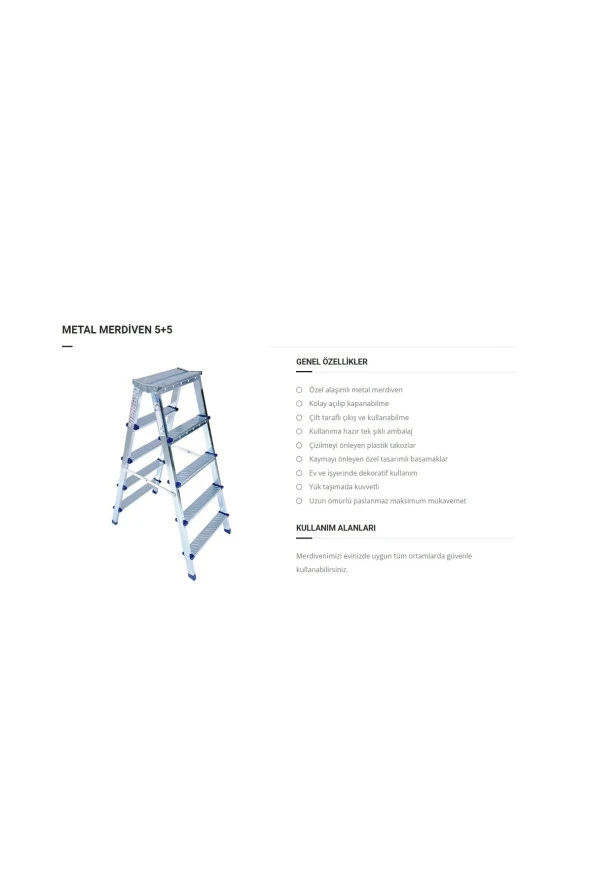 Saraylı 1205 Metal Çift Çıkışlı 5+5 Basamaklı Merdiven - 3