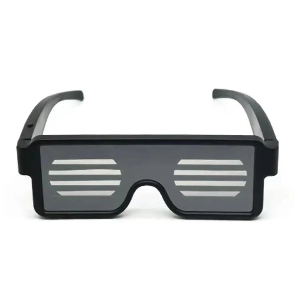 Çok Renkli Led Işıklı Şarjlı Parti Yılbaşı Düğün Eğlence Gözlüğü