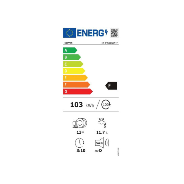 Hoover Hf 3E53EOW-17 5 Programlı Beyaz Bulaşık Makinesi - 5