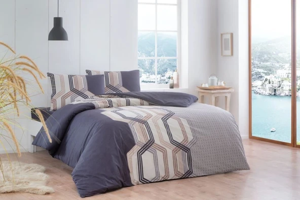 Taç Çift Kişilik Ranforce Nevresim Takımı Vasper Kahve ürün görseli 1