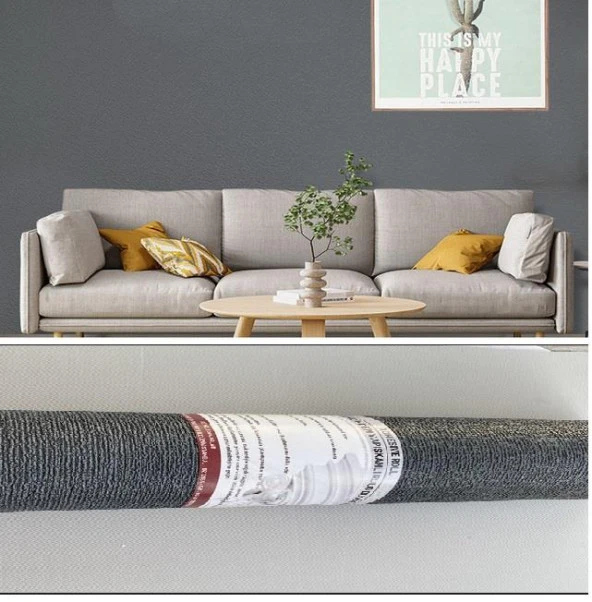 50x280cm(1,4m2) Koyu Gri Dekor Isı ve Ses Yalıtım Yapışkanlı Duvar Kağıdı Dokulu Esnek Silinebilir
