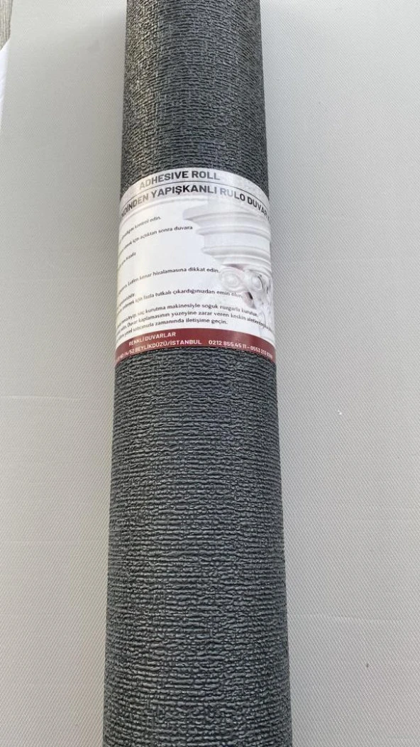 Renkli Duvarlar 50x280cm(1,4m2) Koyu Gri Dekor Isı ve Ses Yalıtım Yapışkanlı Duvar Kağıdı Dokulu Esnek Silinebilir - Resim 2