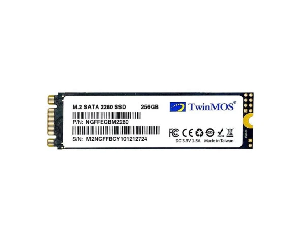 TWINMOS 256GB M.2 SATA SSD 580-550Mb/s NGFFEGBM2280