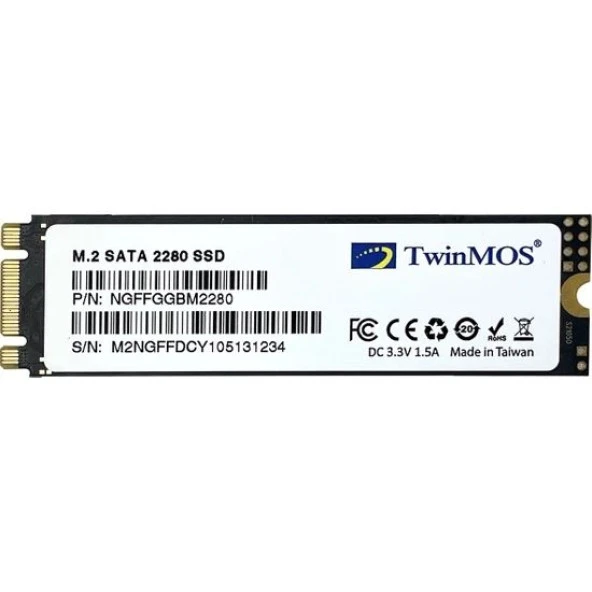 TWINMOS 512GB M.2 SATA 2280 SATA3 SSD 580-550Mb/s NGFFFGBM2280 - 2