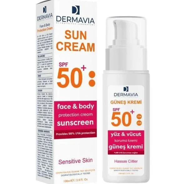 Dermavia Güneş Kremi Hassas Ciltler Spf 50+ 100 ml