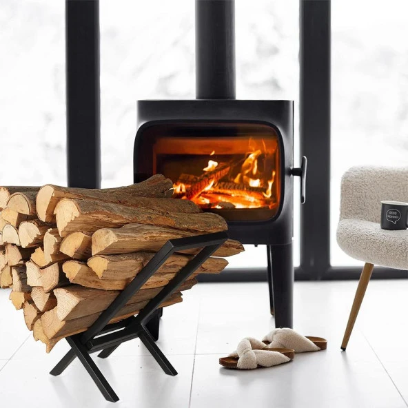 Şömine Kenarı Odunluk Metal Odunluk Odun Kovası - 3