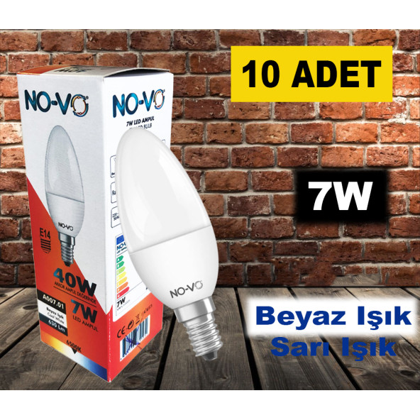 NO-VO 7w Led Ampul 10'lu Paket - Beyaz Işık - 2