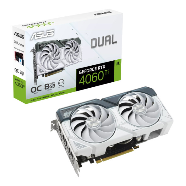 Asus RTX 4060 TI White OC Edition DUAL-RTX4060TI-O8G-WHITE 128 Bit GDDR6 8 GB Ekran Kartı