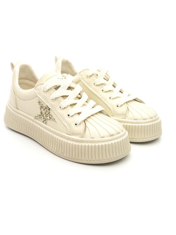 Potinonline 7100 Kadın Yıldız Desen Sneaker Ayakkabı - 11