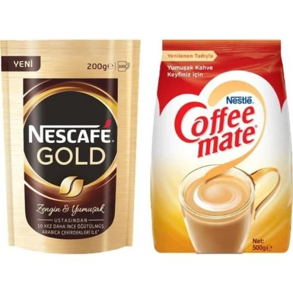 Nescafe Gold 200 gr + Nestle Coffee Mate 500 gr Fırsat Paketi