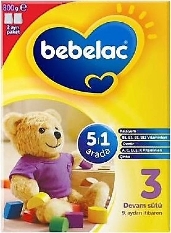 Bebelac 3 Devam Sütü 9 Ay+ 800 gr