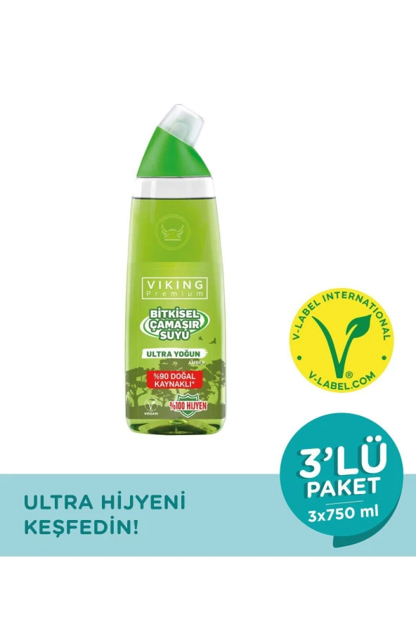 Viking Premium Çamaşır Suyu Amber 750 ml 3 Adet