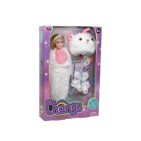 Vardem Change Oyuncak Beyaz Unicorn Aksesuarlı 30 Cm Bebek 66841