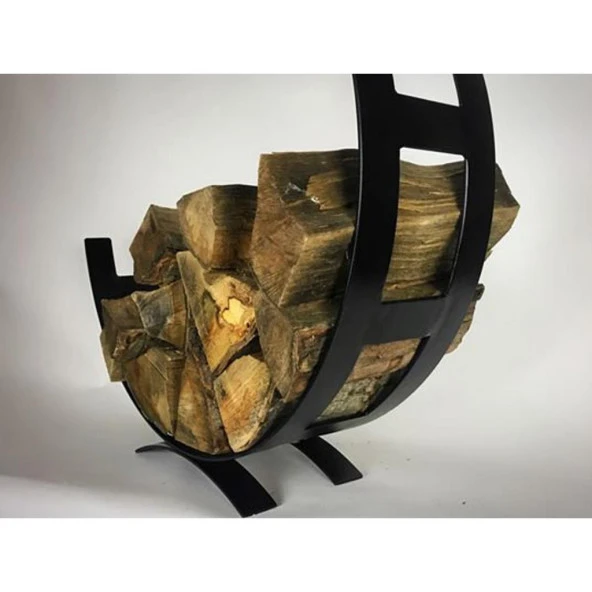 Şömine Odunluk Kova Ay Şeklinde Dış Mekan Odunluk - 4