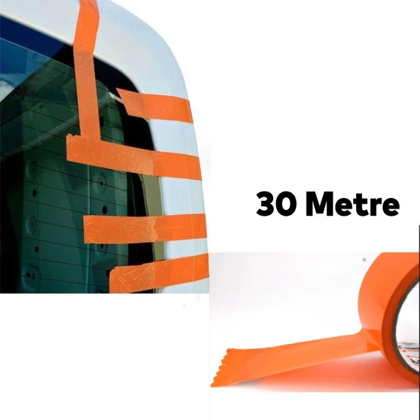 Araba Araç Oto Cam Sabitleme Tamir Montaj Bandı İz Bırakmaz Maskeleme Güçlü Bant 45 mm x 30 Metre - 2