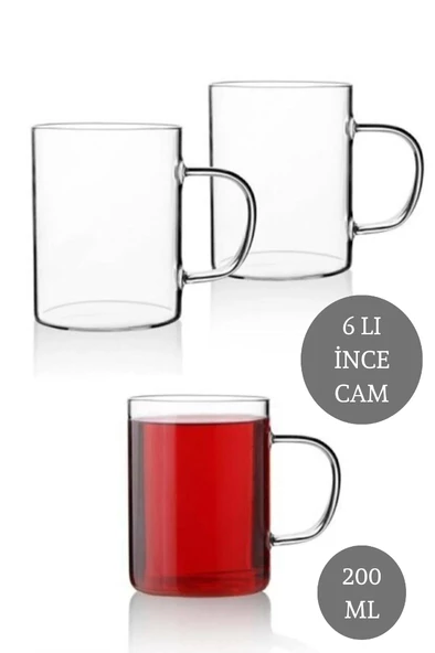 Mithra Life 6 lı Ateşe Dayanıklı Cam 200 ml Kupa Bardak MIT1015 - 3