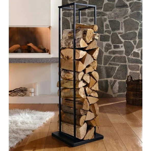 Şömine Aksesuarı Odunluk Metal Büyük Odun Dolabı - 2