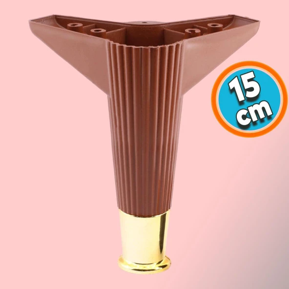 Mobilya Takımı Çekyat Kanepe Komidin Sehpa TV Ünitesi Koltuk Ayağı 15 cm Ceviz Altın Baza Ayak