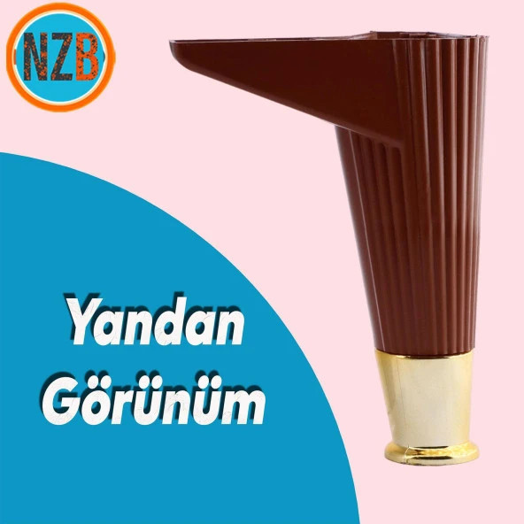 Mobilya Takımı Çekyat Kanepe Komidin Sehpa TV Ünitesi Koltuk Ayağı 15 cm Ceviz Altın Baza Ayak - 3