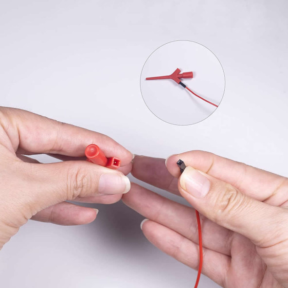 Kanca Tip Test Prob Çifti 2mm Mini Test Lojik Analizör Lehimsiz Tutucu Yakalayıcı Tel Klips - 6