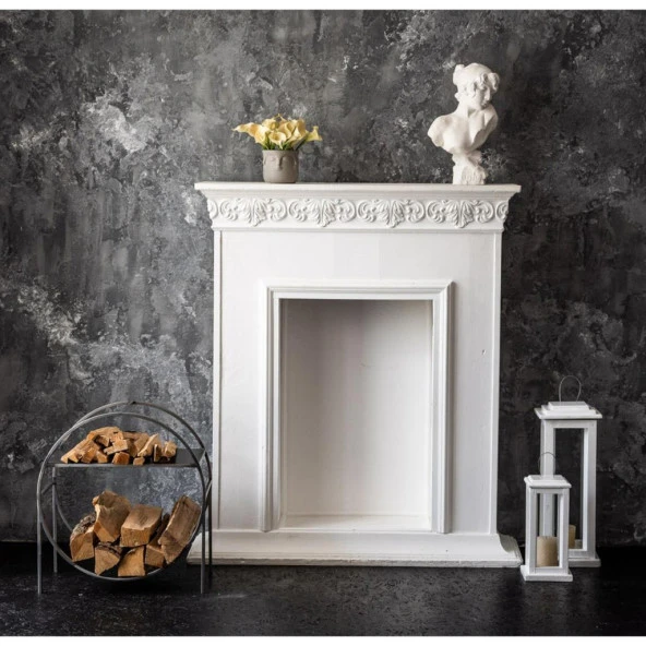 Şömine Yanı Odun Kovası Yuvarlak Tasarım Odun Sepeti - Resim 5