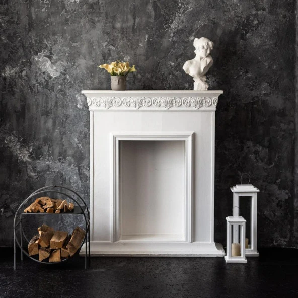 Şömine Yanı Odun Kovası Yuvarlak Tasarım Odun Sepeti - Resim 6