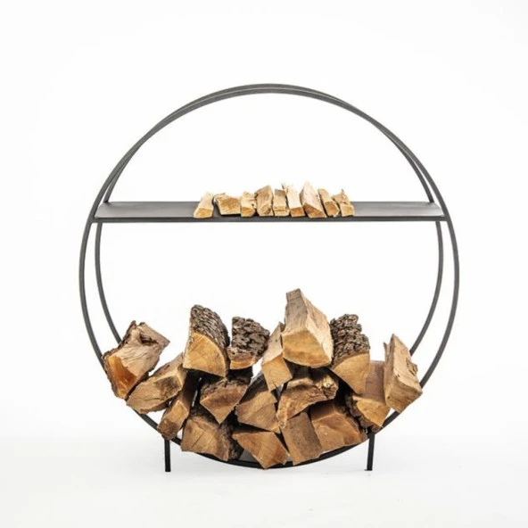 Odun Kovası Yuvarlak Tasarım Metal Odunluk - 2