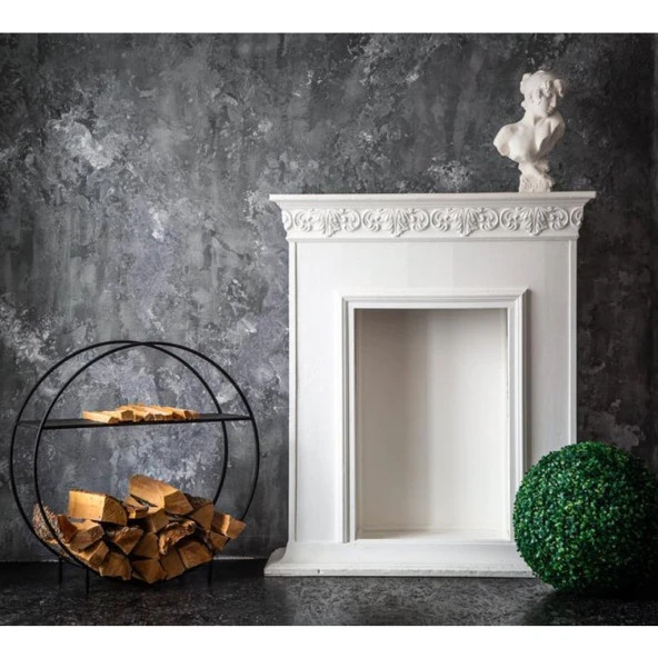 Odun Kovası Yuvarlak Tasarım Metal Odunluk - 3