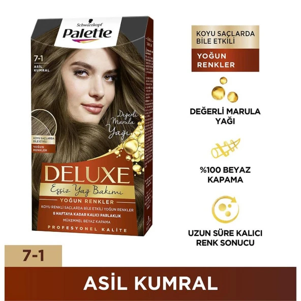 Palette Deluxe Set 7-1 Asil Kumral Saç Boyası - 1