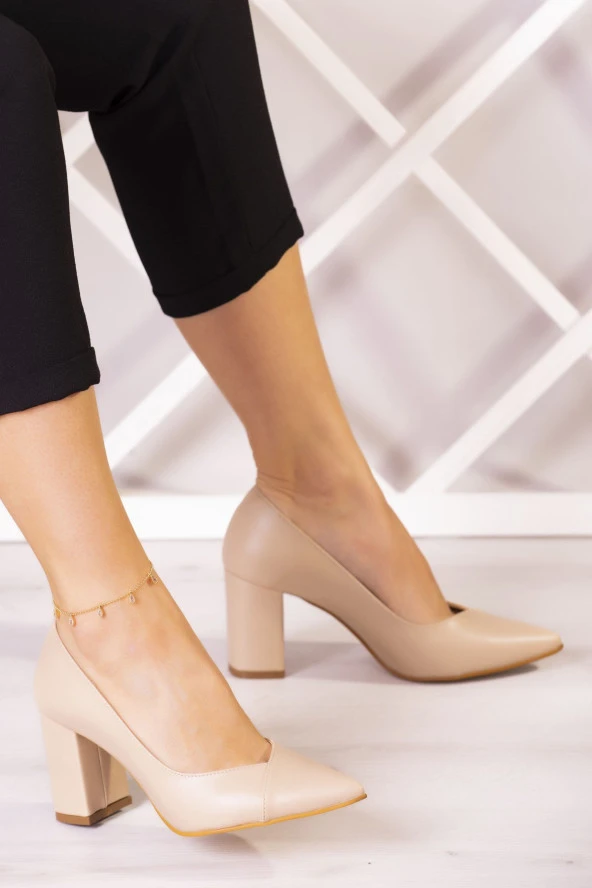 Erkan Saçmacı Belinda Ten Vegan Jatqılı Kalın Topuklu Ayakkabı - 2