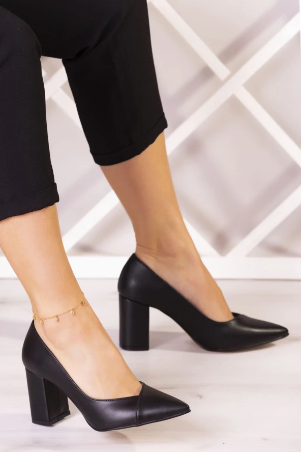 Erkan Saçmacı Belinda Siyah Vegan Jatqılı Kalın Topuklu Ayakkabı - 2