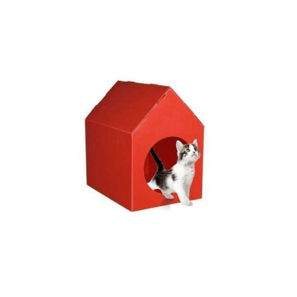 Kırmızı Kedi Köpek Evi Kulübesi Yuvası Plastik Demonte Taşınabilir