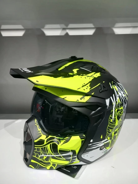 KASK SWAY X1-X SEUL BLACK/YELLOW ÇENE ÇIKAN - 2