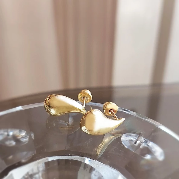 Vaoov 925 Ayar Gümüş Bottega Damla Gözyaşı Küpe - Resim 7