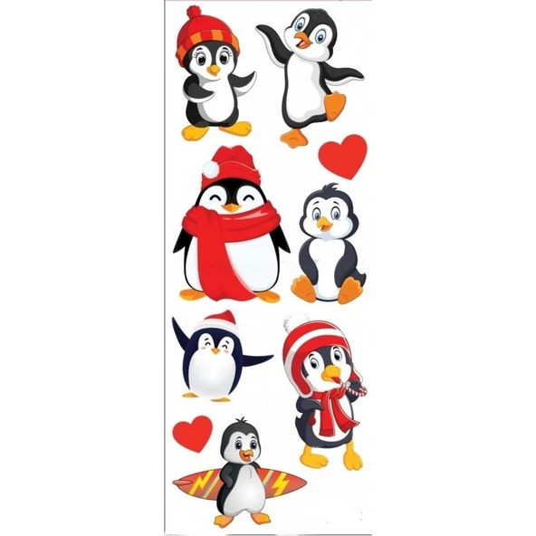 Penguen Sticker Çocuklar İçin 3D Puff Çıkartma16,50/6,40Cm