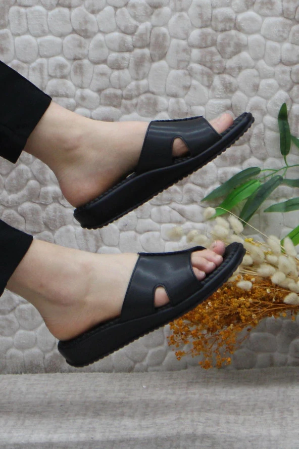 Ceyo 9200-3 Siyah Ortopedik Rahat Kadın Terlik - Resim 5